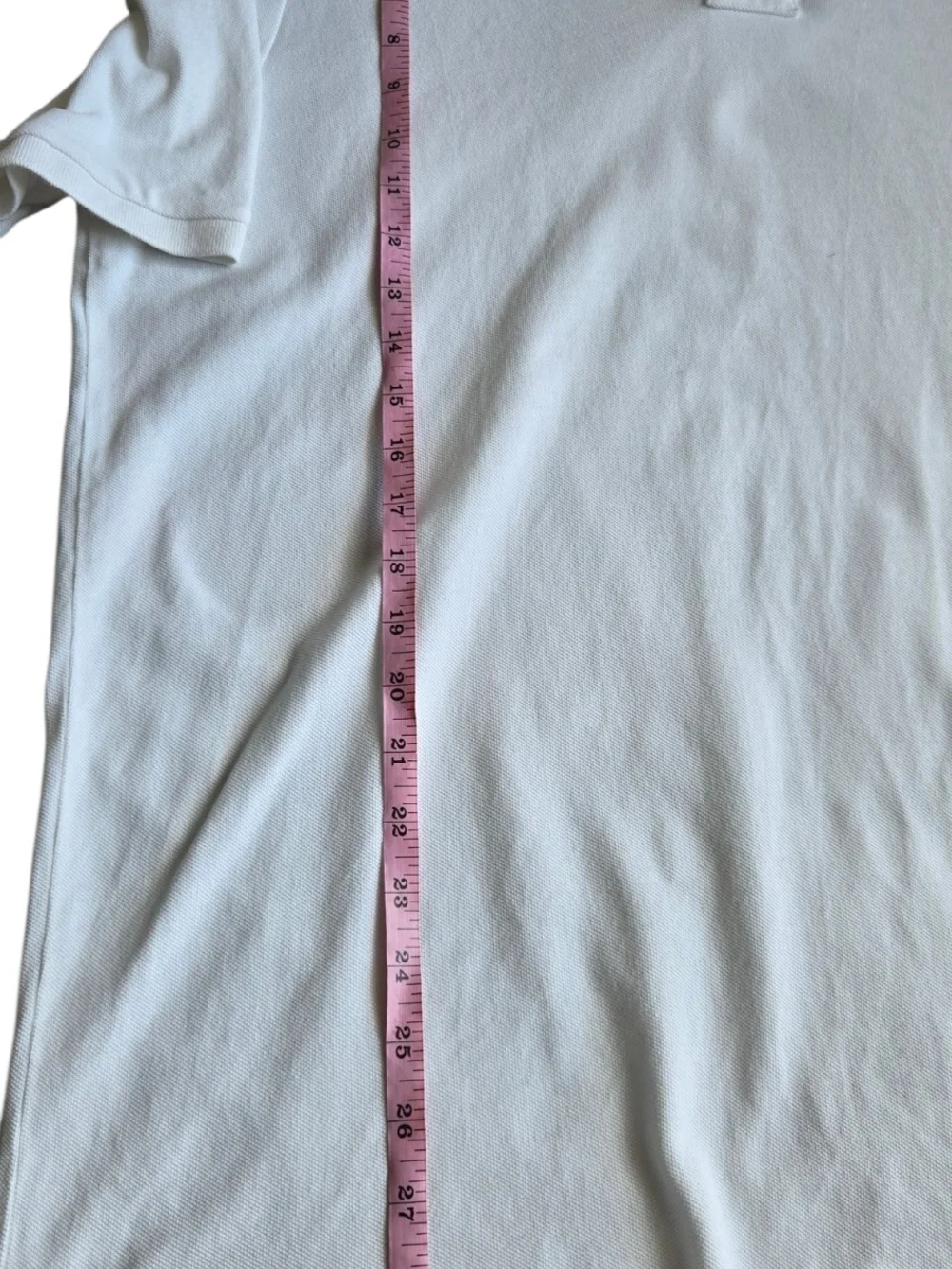 Polo Ralph Lauren Classic Fit Pique Polo Shirt Men's L White Navy Pony Logo